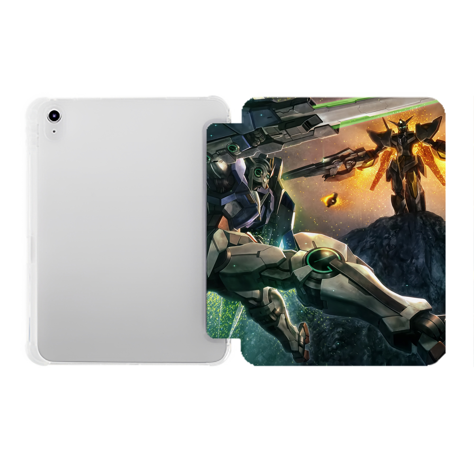 （画像用） 機動戦士ガンダム Mobile Suit Gundam IPad ケース ペン収納付き 三つ折りスタンド PUレザー×シリコン 対応機種9.5/10.5/10.9インチ